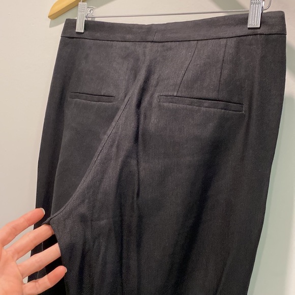 Massimo Dutti Black Linen Flared Trousers Size 6 - Picture 12 of 16